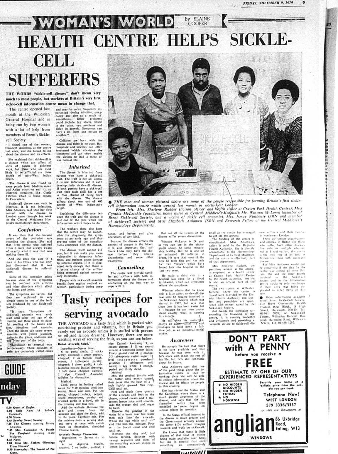Local newspaper article from 1979. It announces a new the health centre in Willesden.